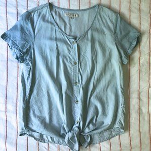 Tie-front casual summer top